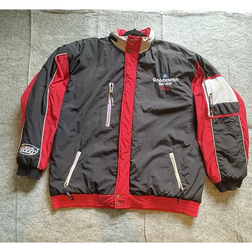 Dale Earnhardt Goodwrench NASCAR Puffer Jacket‎ Men's Sz XL Black 2000 Warmth
